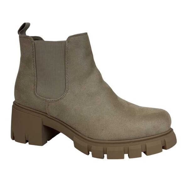 Soda Shoes - SODA / Pionner / Beig/Sand / Chelsea Boots /  With Chunky Lug Sole & Elastic Gor